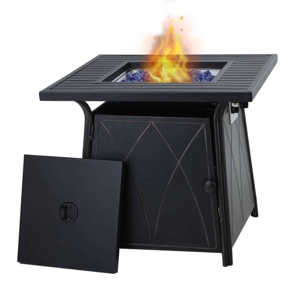 Sophia   William 28 inch Outdoor Gas Fire Pit Table with Lid 50,000 BTU