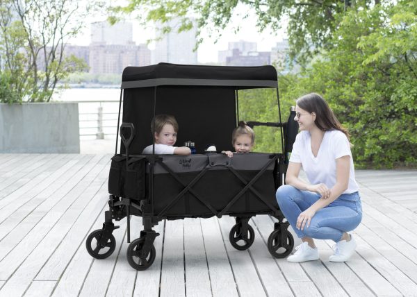 Little Folks by Delta Children City Wagon Cruiser Stroller, Black - Image 2