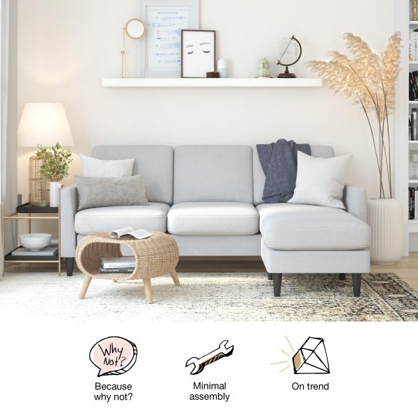 Mr. Kate Winston Reversible Sofa Sectional, Light Gray Linen - Image 2