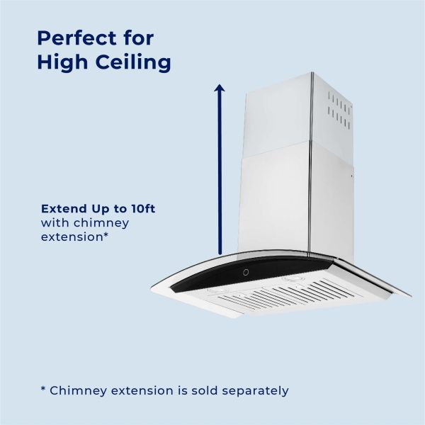 Hauslane Chef 30-in 450-CFM Convertible Stainless Steel Wall-Mounted Range Hood - Image 5