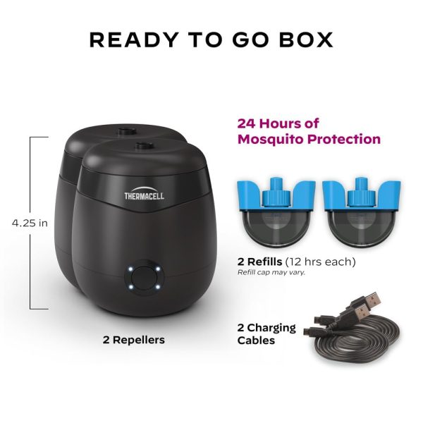 Thermacell Patio Shield Mosquito Repellent E-Series Rechargeable Repeller, Black 2Pack - Image 2