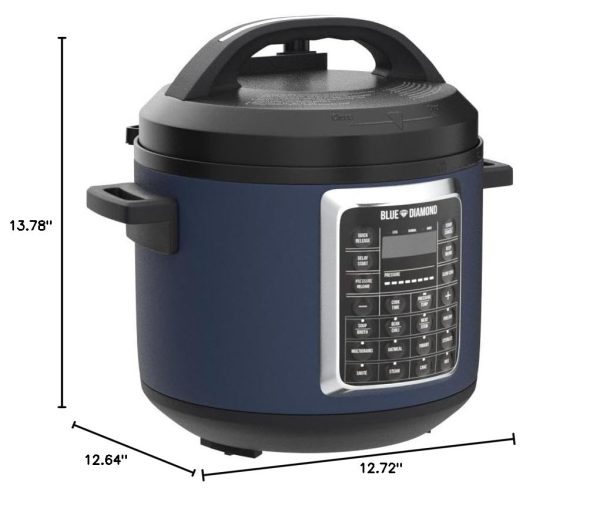Blue Diamond Ceramic Nonstick, 16-in-1 6QT Electric Pressure Cooker, Dishwasher Safe Pot, PFAS-Free, Blue - Image 2