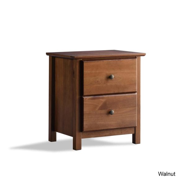 Shaker 2-Drawer Bedside Nightstand, Solid Wood with Walnut Finish - Image 4