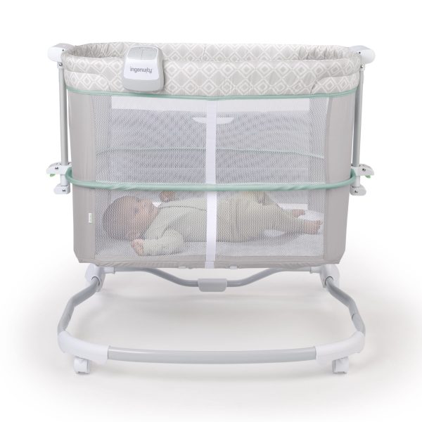 Ingenuity Dream   Grow Bedside Baby Bassinet 2-Mode Crib 0-12 Months, Adjustable Height   Tesse (Green) - Image 3