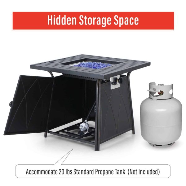 Sophia   William 28 inch Outdoor Gas Fire Pit Table with Lid 50,000 BTU - Image 6
