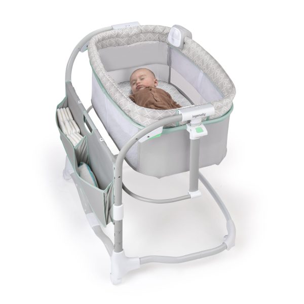 Ingenuity Dream   Grow Bedside Baby Bassinet 2-Mode Crib 0-12 Months, Adjustable Height   Tesse (Green) - Image 4
