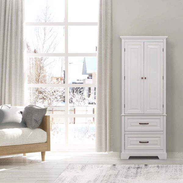 Teamson Home St. James 24-in W x 62.25-in H x 16-in D White Mdf Freestanding Linen Cabinet - Image 3