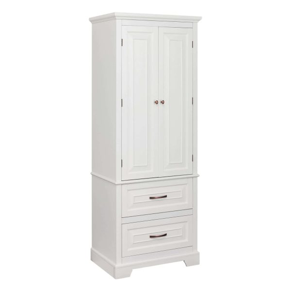 Teamson Home St. James 24-in W x 62.25-in H x 16-in D White Mdf Freestanding Linen Cabinet