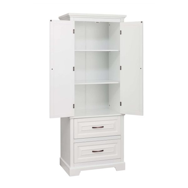 Teamson Home St. James 24-in W x 62.25-in H x 16-in D White Mdf Freestanding Linen Cabinet - Image 13