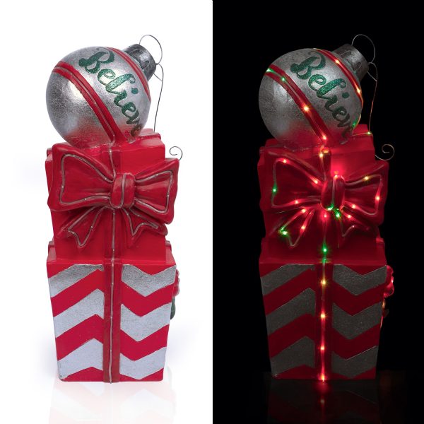 Corporation 37-in Lighted Gift Box Battery-operated Christmas Decor