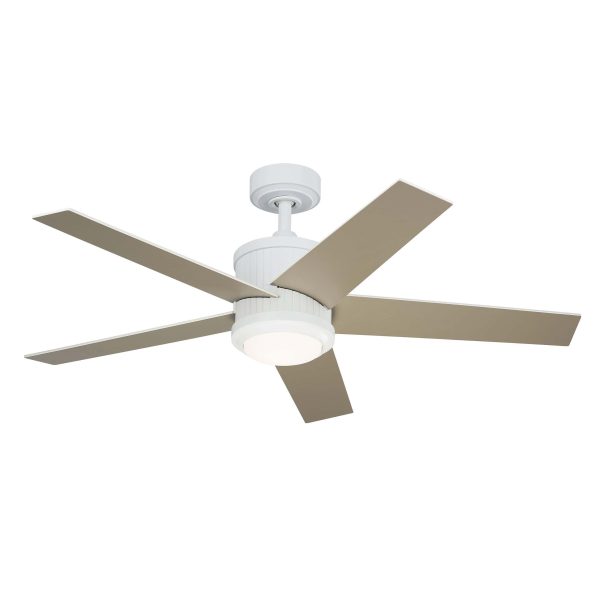 Kichler Brahm 48-in Matte White Integrated LED Indoor Ceiling Fan with Light and Remote (5-Blade) - Image 3