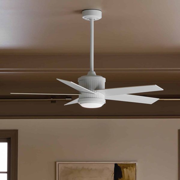 Kichler Brahm 48-in Matte White Integrated LED Indoor Ceiling Fan with Light and Remote (5-Blade) - Image 10