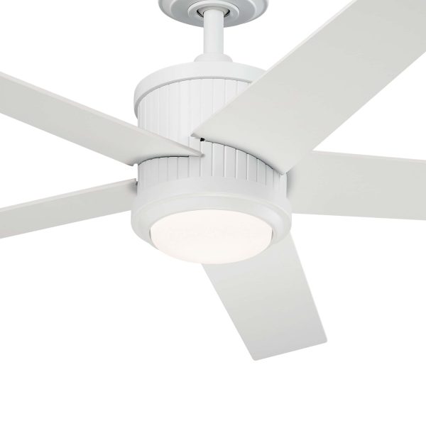 Kichler Brahm 48-in Matte White Integrated LED Indoor Ceiling Fan with Light and Remote (5-Blade) - Image 4