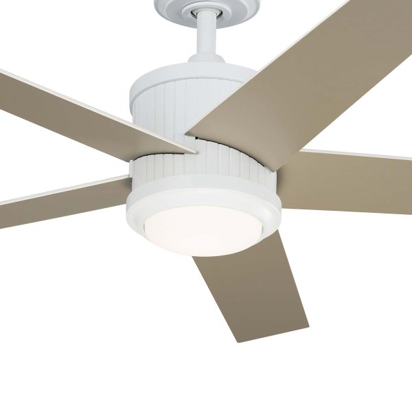 Kichler Brahm 48-in Matte White Integrated LED Indoor Ceiling Fan with Light and Remote (5-Blade) - Image 5