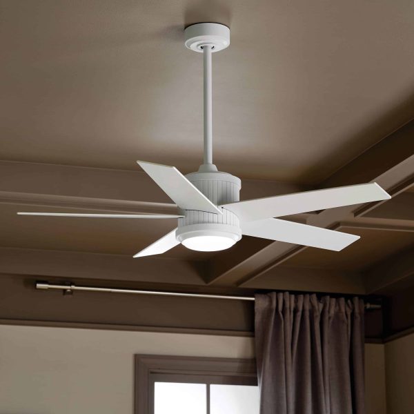 Kichler Brahm 48-in Matte White Integrated LED Indoor Ceiling Fan with Light and Remote (5-Blade) - Image 11