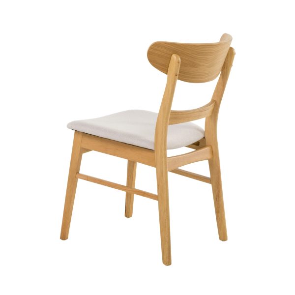 Home Idalia Mid-century Modern Dining Chairs (Set of 4) by  Home, Light Beige + Natural Oak - Image 8