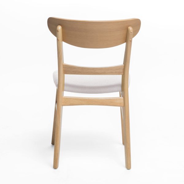 Home Idalia Mid-century Modern Dining Chairs (Set of 4) by  Home, Light Beige + Natural Oak - Image 5