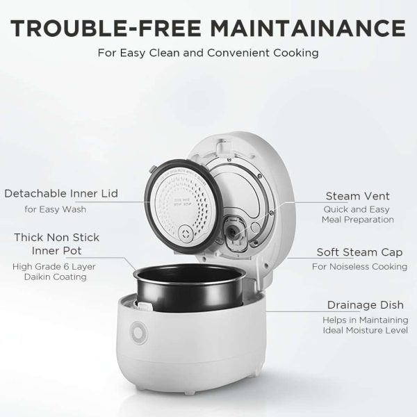 CUCKOO CR-0675F | 6-Cup (Uncooked) Micom Rice Cooker, Touch-Screen, Nonstick Inner Pot | White - Image 7