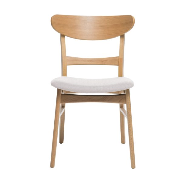 Home Idalia Mid-century Modern Dining Chairs (Set of 4) by  Home, Light Beige + Natural Oak - Image 9