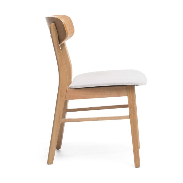 Home Idalia Mid-century Modern Dining Chairs (Set of 4) by  Home, Light Beige + Natural Oak - Image 7