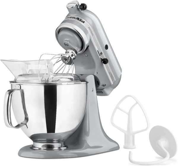 Artisan Series 5 Quart Tilt Head Stand Mixer with Pouring Shield KSM150PS, Metallic Chrome - Image 5