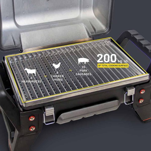 Grill2Go 200-Sq in Grey and Black Portable Gas Grill - Image 5