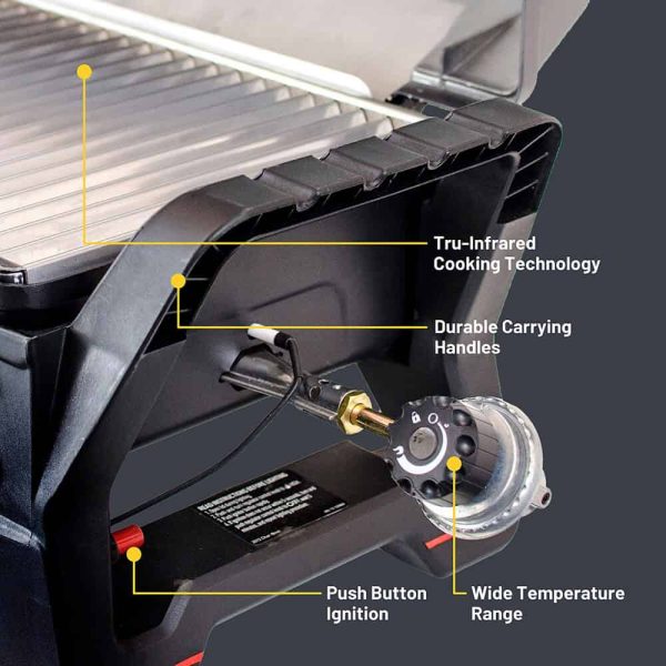 Grill2Go 200-Sq in Grey and Black Portable Gas Grill - Image 12
