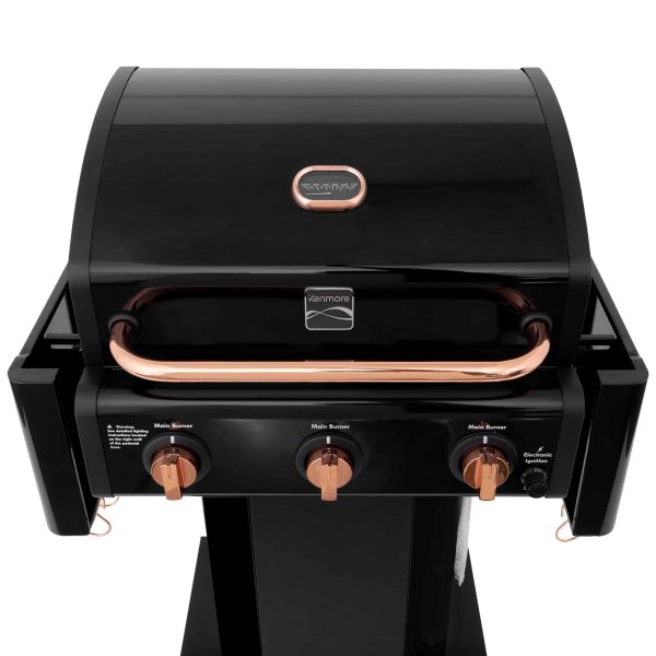 Black with Copper Accent 3-Burner Liquid Propane Gas Grill - Image 2