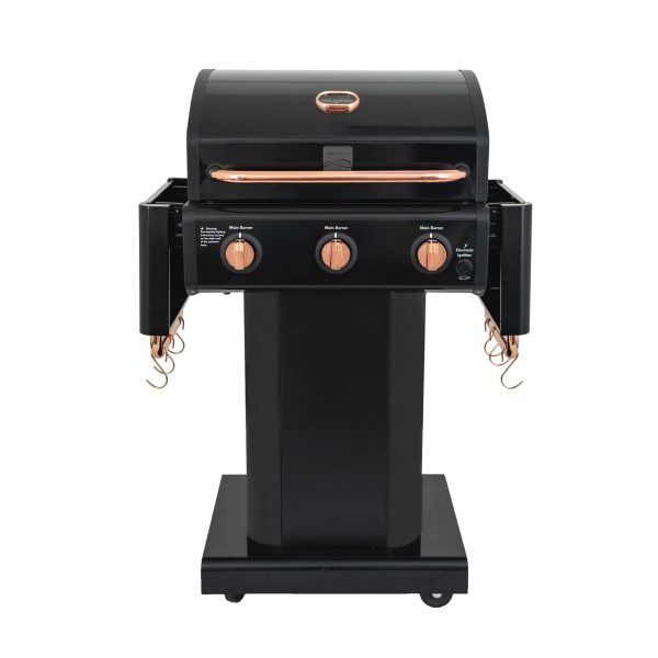 Black with Copper Accent 3-Burner Liquid Propane Gas Grill - Image 12
