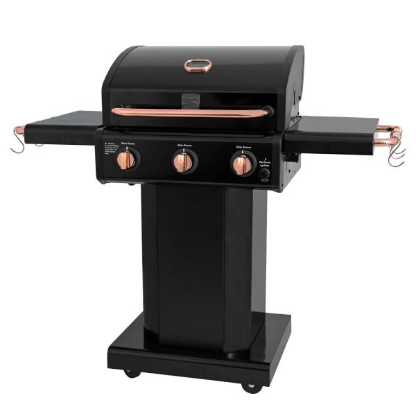 Black with Copper Accent 3-Burner Liquid Propane Gas Grill - Image 11