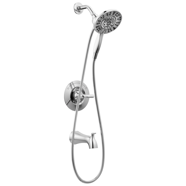 Arvo Chrome 1-handle Multi-function Round Bathtub and Shower Faucet Valve Included
