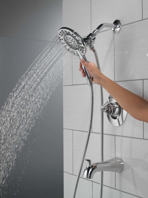 Arvo Chrome 1-handle Multi-function Round Bathtub and Shower Faucet Valve Included - Image 2