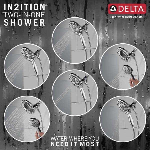 Arvo Chrome 1-handle Multi-function Round Bathtub and Shower Faucet Valve Included - Image 4