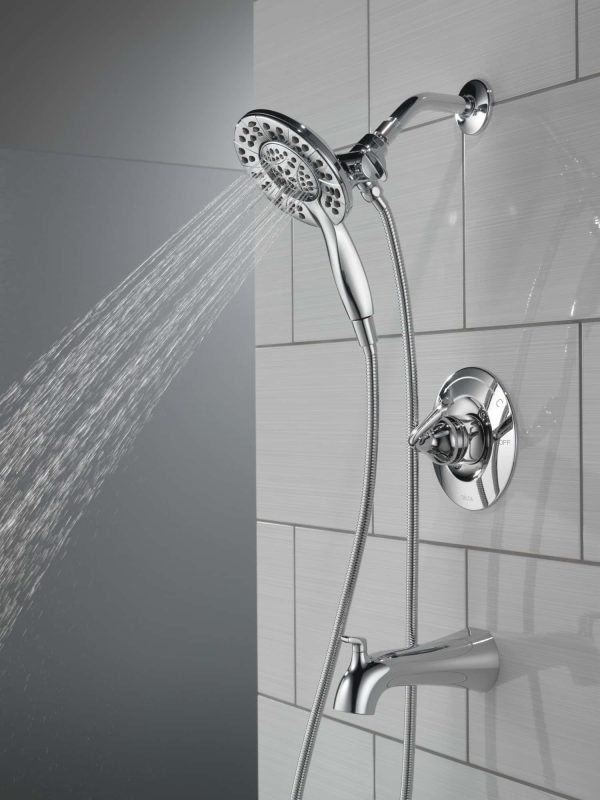 Arvo Chrome 1-handle Multi-function Round Bathtub and Shower Faucet Valve Included - Image 7