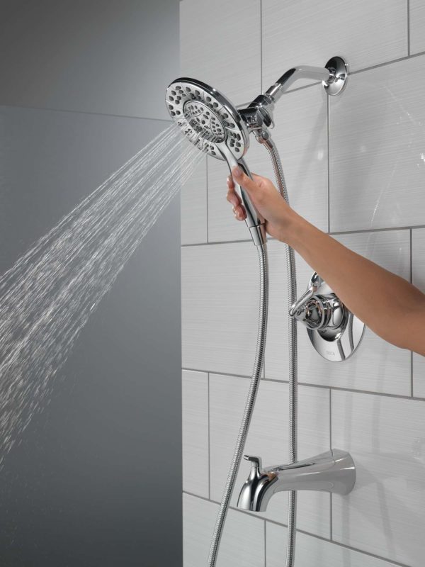 Arvo Chrome 1-handle Multi-function Round Bathtub and Shower Faucet Valve Included - Image 8