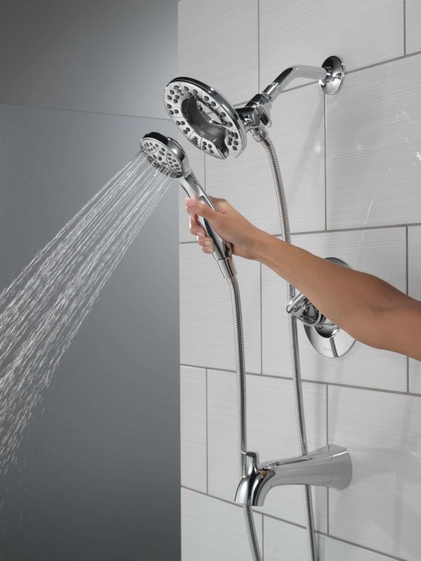 Arvo Chrome 1-handle Multi-function Round Bathtub and Shower Faucet Valve Included - Image 10