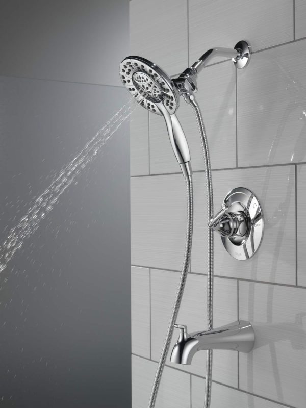 Arvo Chrome 1-handle Multi-function Round Bathtub and Shower Faucet Valve Included - Image 11