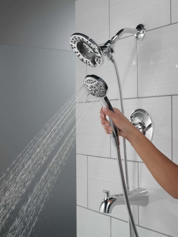 Arvo Chrome 1-handle Multi-function Round Bathtub and Shower Faucet Valve Included - Image 12