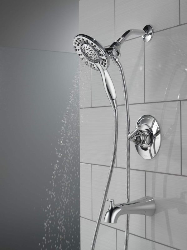 Arvo Chrome 1-handle Multi-function Round Bathtub and Shower Faucet Valve Included - Image 13