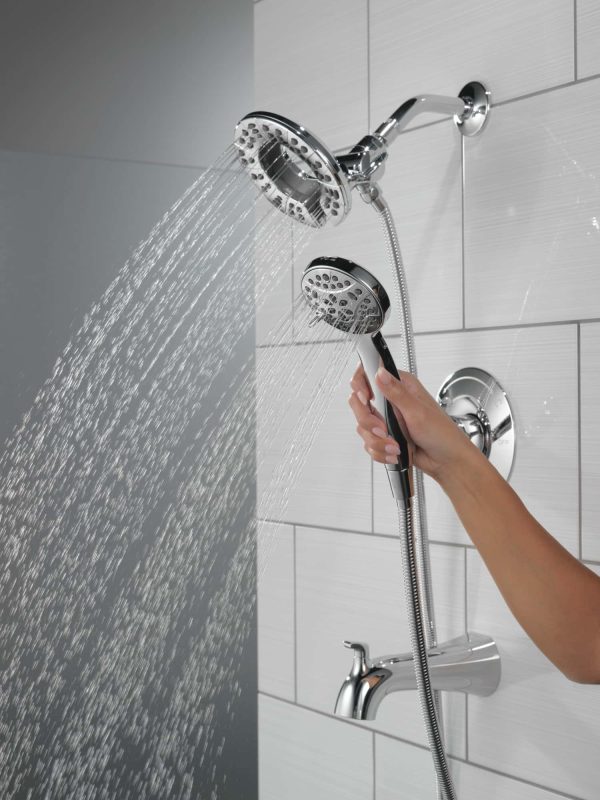 Arvo Chrome 1-handle Multi-function Round Bathtub and Shower Faucet Valve Included - Image 14