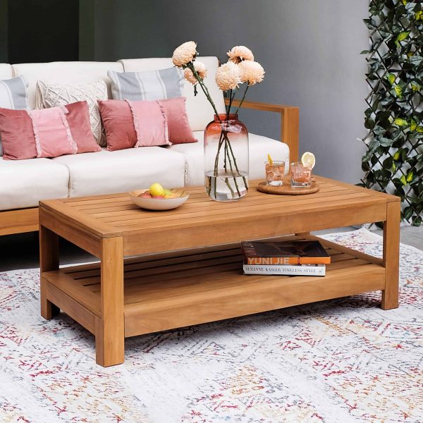Casual Logan Rectangle Outdoor Coffee Table 23.5-in W x 48-in L