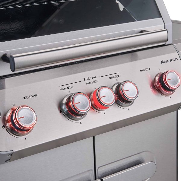 Mesa Stainless Steel 5-Burner Liquid Propane Infrared Gas Grill with 1 Side Burner - Image 10