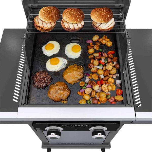 Commercial Series Grill and Griddle Combo Stainless Steel 2-Burner Liquid Propane and Natural Gas Infrared Gas Grill - Image 8