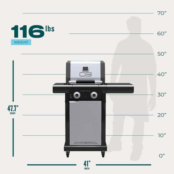 Commercial Series Grill and Griddle Combo Stainless Steel 2-Burner Liquid Propane and Natural Gas Infrared Gas Grill - Image 18