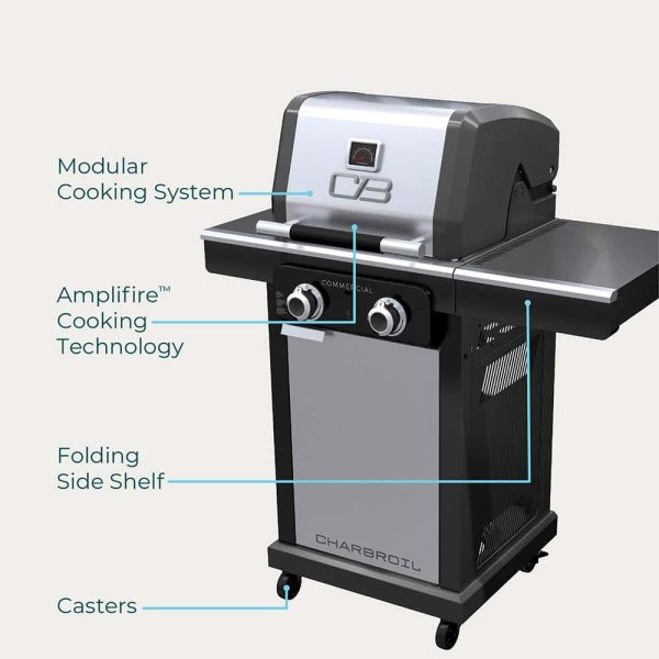 Commercial Series Grill and Griddle Combo Stainless Steel 2-Burner Liquid Propane and Natural Gas Infrared Gas Grill - Image 17
