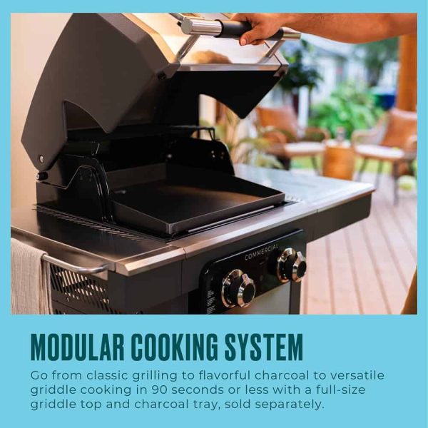 Commercial Series Grill and Griddle Combo Stainless Steel 2-Burner Liquid Propane and Natural Gas Infrared Gas Grill - Image 13