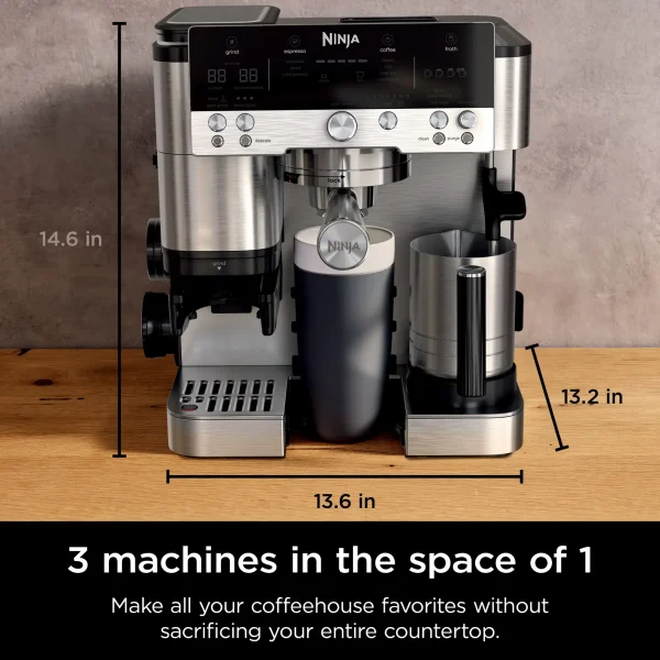 Espresso Machine, Luxe Café Premier Series, Drip Coffee Maker and Rapid Cold Brew, Integrated Grinder, Assisted Tamper, ES601 - Image 13