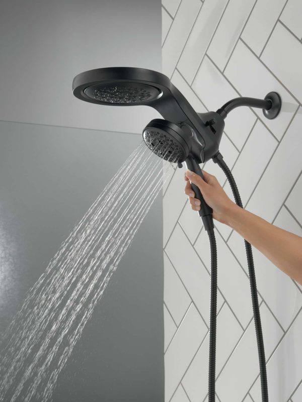 Matte Black Round Rain Shower Head Handheld Shower Head 2.5-GPM (9.5-LPM) - Image 9