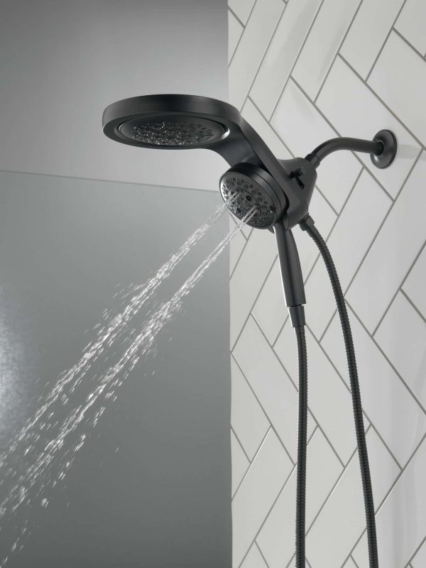 Matte Black Round Rain Shower Head Handheld Shower Head 2.5-GPM (9.5-LPM) - Image 10