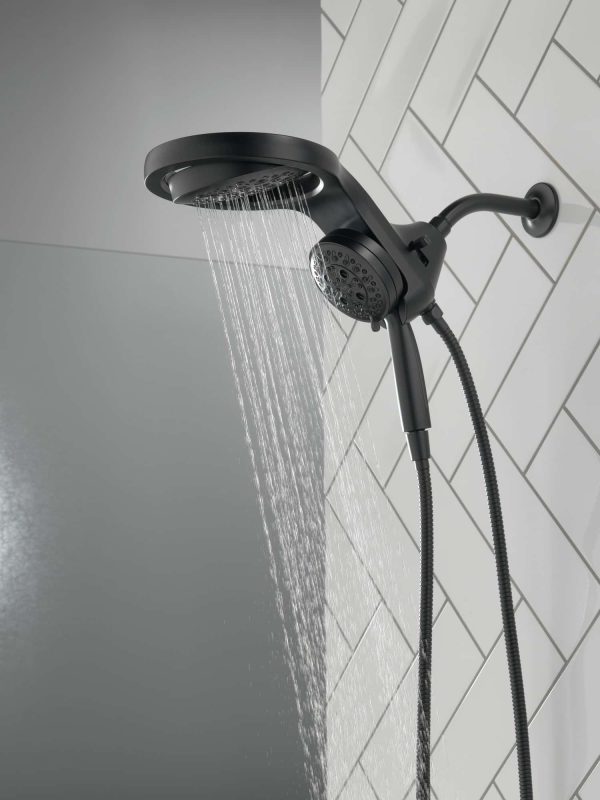 Matte Black Round Rain Shower Head Handheld Shower Head 2.5-GPM (9.5-LPM) - Image 11